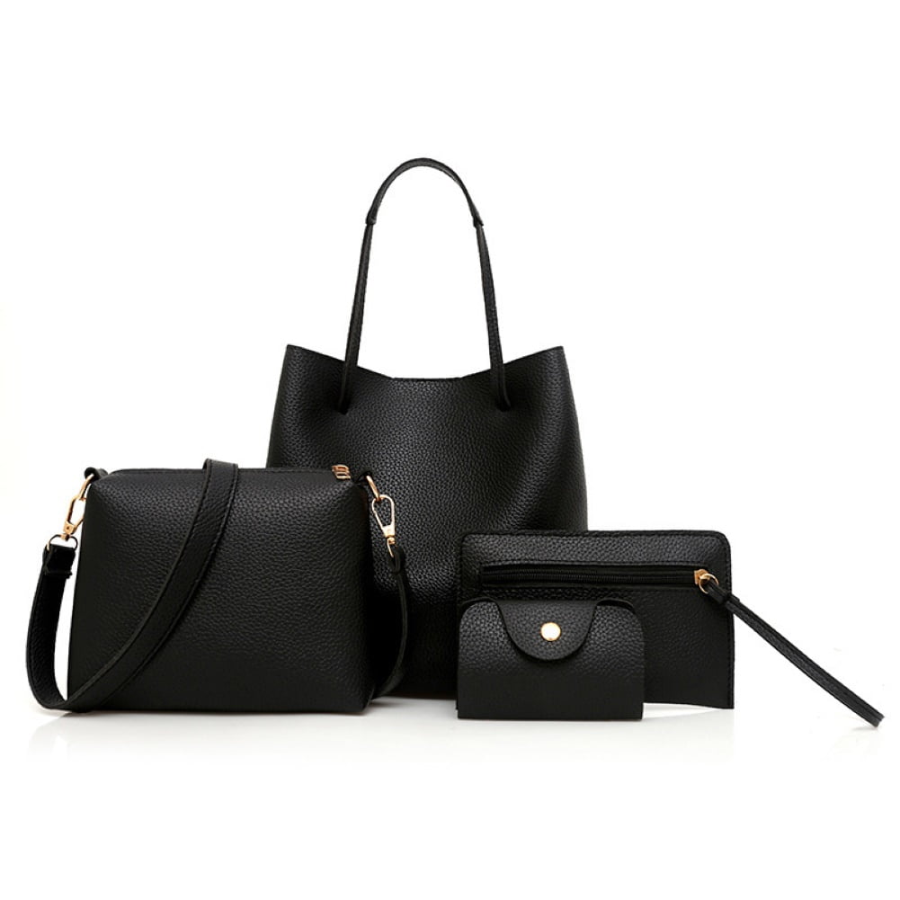 black handbag and purse set