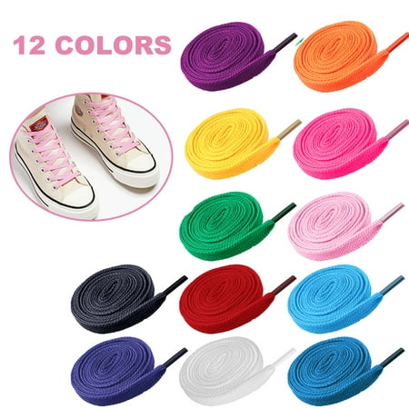 

Flat Shoelace VORCOOL 12 Pairs of Replacement Flat Shoelaces Shoe Laces Strings for Sports Shoes Sneakers Skates Mixed Color