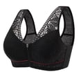 thumbnail image 1 of Sujetador deportivo con cremallera frontal para mujer Sujetador de encaje sin aros Sujetador de camiseta de cobertura completa - Negro Zhivalor CPB-SSW1619-1, 1 of 5