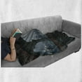 thumbnail image 6 of Gothic Soft Flannel Fleece Throw Blanket, Medieval Castle at Night with Old Arch and Candles Middle Age Misty Image, Cozy Plush for Indoor and Outdoor Use, 70" x 90", Blue Grey and Red, by Ambesonne, 6 of 6