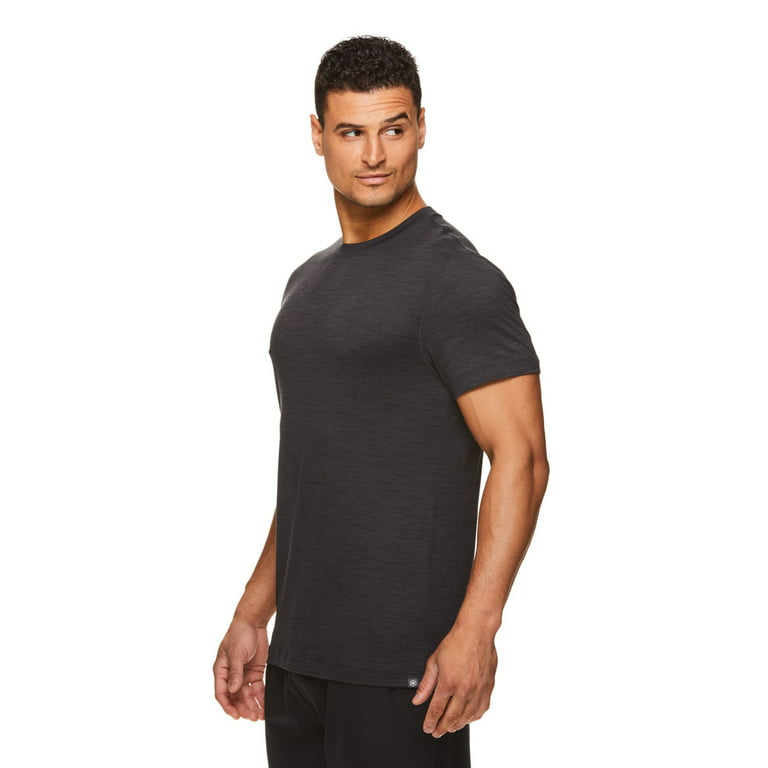Gaiam Mens Black Long Sleeve Workout Gym Yoga Everyday Henley Shirt Size  Medium