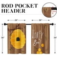 thumbnail image 2 of Summer Honey Bee Gold Kitchen Curtains, Orange Yellow Sweet Short Window Curtains Set of 2, Window Treatment Tier Curtains for Kitchen Over Sink Bathroom Dining Room Decor (26x36 Inch), 2 of 6