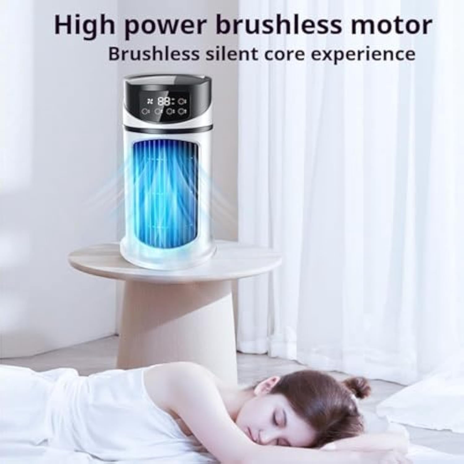 Protec Air-2025 New Protec Air Portable 3 In 1 Air Conditioner,Cooler Humidifier with 6 Wind Speeds,Low Noise Cooling Fan,300ml Large Water Tank,for Room,Desktop,Bedroom,Office,Living Room (1 PCS)