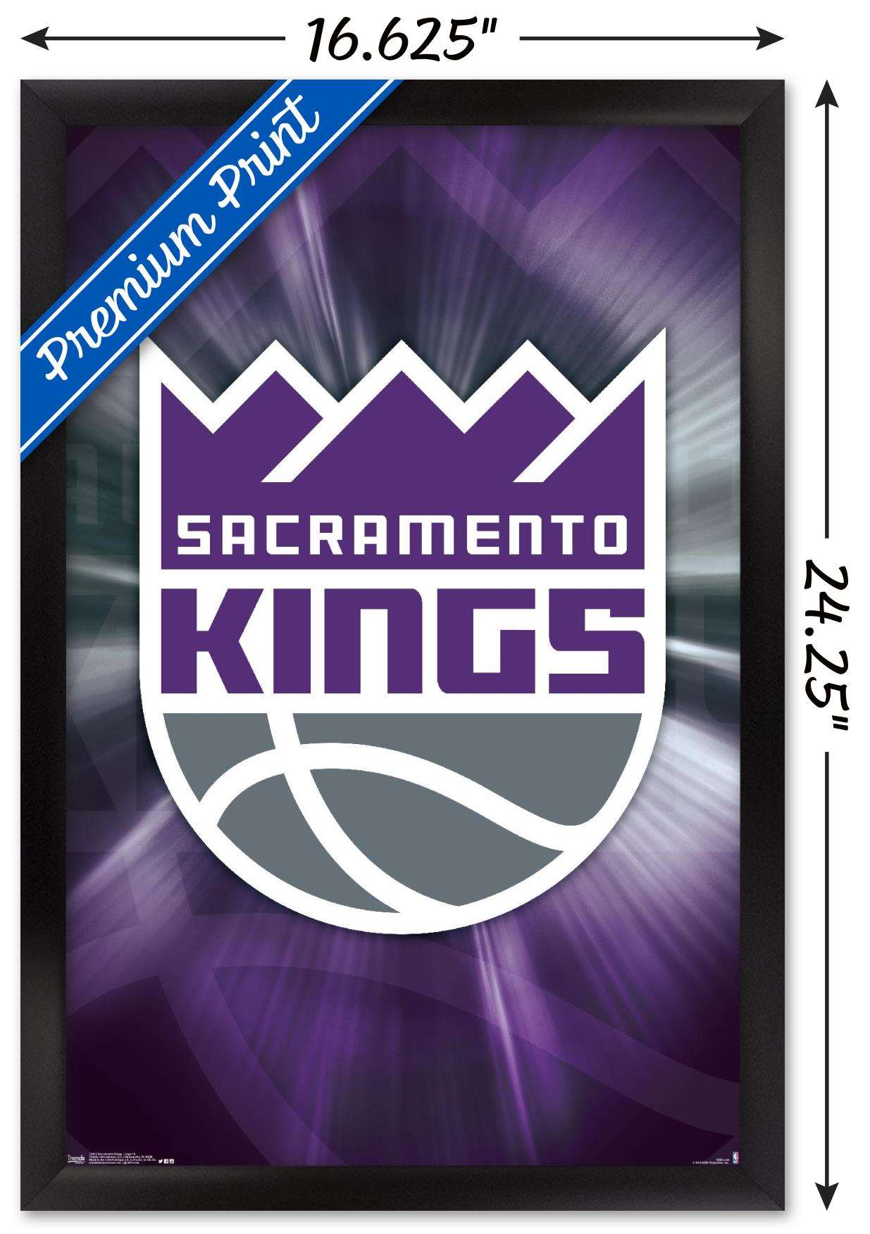 NBA Sacramento Kings - Logo 16 Wall Poster, 14.725" x 22.375", Framed