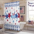 thumbnail image 5 of 4th of July Shower Curtain, 48" x 72", Patriotic Independence Day American Flag Star Blue Plaid Waterproof Bathroom Curtain Washable Shower Curtain Set with 12 Hooks, 5 of 9