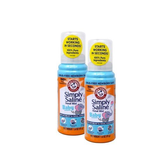 2 Pack Simply Saline Nasal Mist Baby 1.5 oz