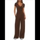 thumbnail image 1 of Conjuntos de 2 Piezas para Mujer para Estar en Casa en Otoño, Camisetas con Cuello Redondo y Pantalones Anchos, Conjuntos Casuales A Juego. Color Café XL, 1 of 8