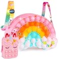 thumbnail image 2 of Aucma Paquete de 2 bolsos para niñas, juguetes, regalo, nube arcoíris, unicornio rosa, bolso cruzado, bolso para niños 3 4 5 6 7 8 9 10 11 12 años Cumpleaños San Valentín Calcetín navideño Cesta de Pa, 2 of 4
