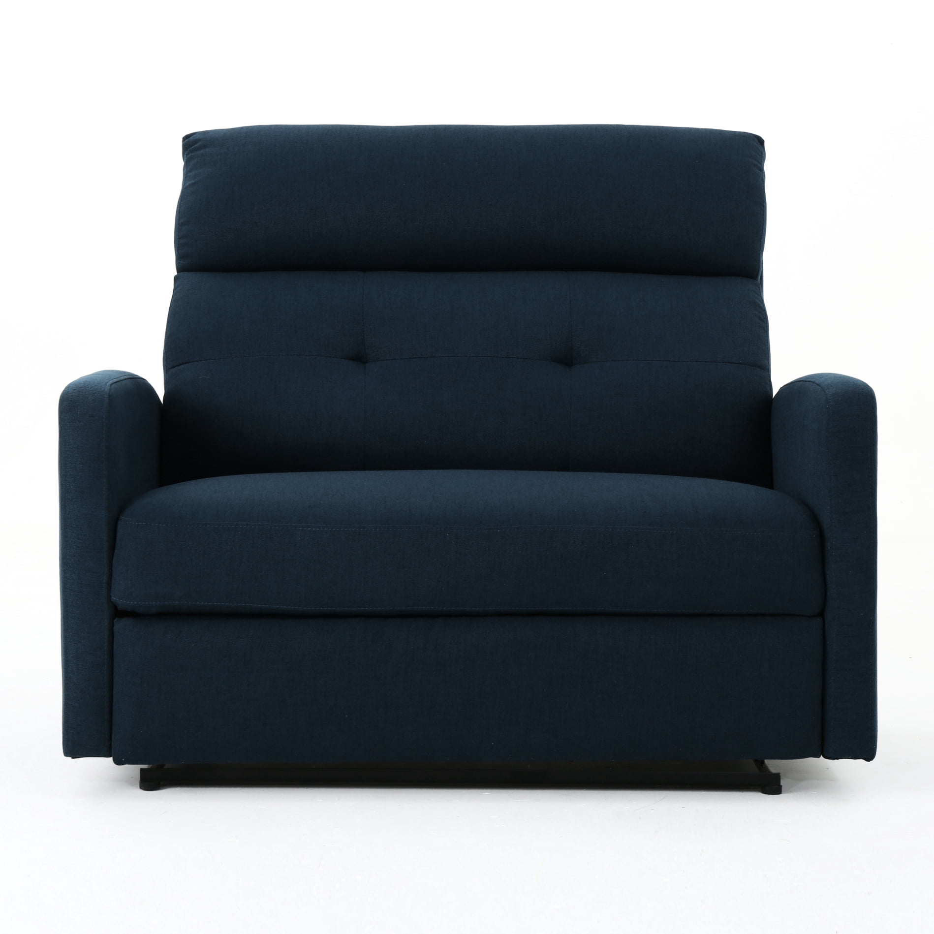 Cozy Double Seats Recliner Chair In Navy Blue Fabric For Relaxed Moments