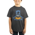 thumbnail image 1 of Batman Character Silhouette Kids Charcoal Gray Graphic Tee, 1 of 2