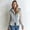 Light Gray, variant on Hooded Jacket For Women Faux Suede Fabric With Denim Patchwork Short Outer Layer Zip Button Front Drawstring Relaxed Fit Outerwear