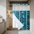 thumbnail image 4 of Teal Blue Starfish Coastal No Hook Shower Curtain with Snap in Liner, Waterproof Fabric Shower Curtains, Nautical Coral Shell Ocean Summer Shower Curtain Set Top See Through for Bathroom 60"x72", 4 of 8