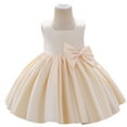 thumbnail image 4 of Lilgiuy Infant Girls Summer Dress Sleeveless Satin Lovely Bowknot Skirt for Piano Dance Performance Gown Summer Sales, 4 of 5