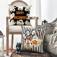thumbnail image 2 of Sm:)e Trick or Treat Boo Ghost Pumpkin Happy Halloween Pillow Covers 18x18 Inch Set of 2, Cushion Covers for Sofa Home Decor, 2 of 8