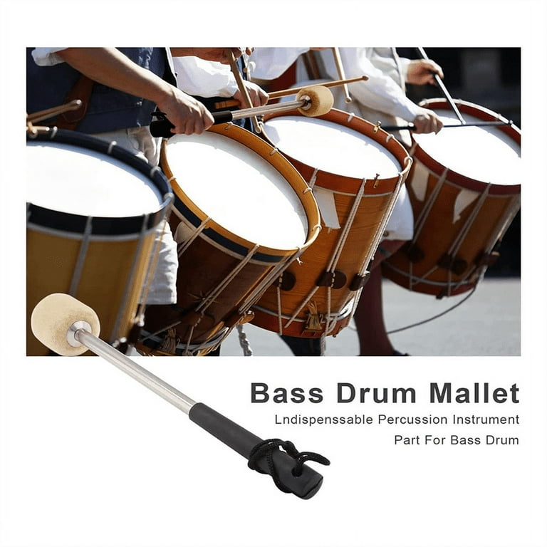 2 Pcs 12.5inch Bass Steel Drum Mallets, Felt Drum Sticks with Stainless Steel Handle, Anti- Drum Mallets, Other