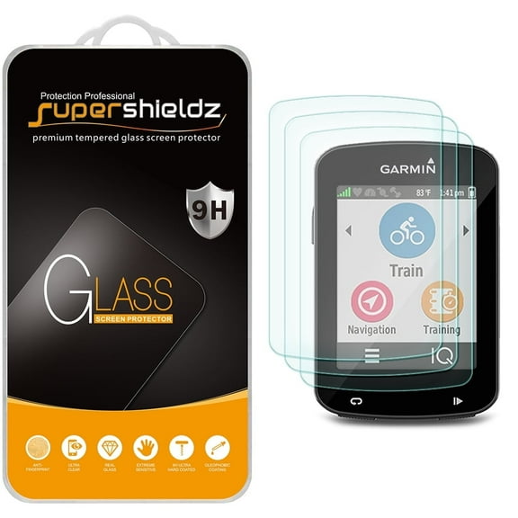 [3-Pack] Supershieldz for Garmin Edge 520 / Edge 520 Plus / Edge 820 Tempered Glass Screen Protector, Anti-Scratch, Anti-Fingerprint, Bubble Free