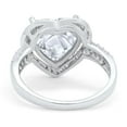 thumbnail image 3 of Art Deco Fashion Ring Heart Round CZ 925 Sterling Silver Size 9, 3 of 6