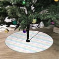 thumbnail image 2 of FMSHPON Pastel Color Wave Pattern Xmas Christmas Tree Skirt Stand Mat for Holiday Party Decoration Indoor Outdoor 48 inches, 2 of 3