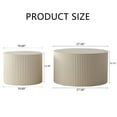 thumbnail image 3 of Tcbosik Nesting Coffee Table Set of 2, 19.6" Small Round Side Table, 27.5" Circular Center Table for Living Room, Accent Table for Home, Apartment, No Assembly Required, Beige & Cream, 3 of 8