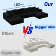 thumbnail image 2 of Oversized sponge cloud sofa,Modern Upholstered Sectional Sofa Couch Set,Modular 162" L Shaped Sectional Living Room Sofa Set With 6 Pillows,Free Combination Sofa Couch for Living Room,Bedroom, 2 of 5
