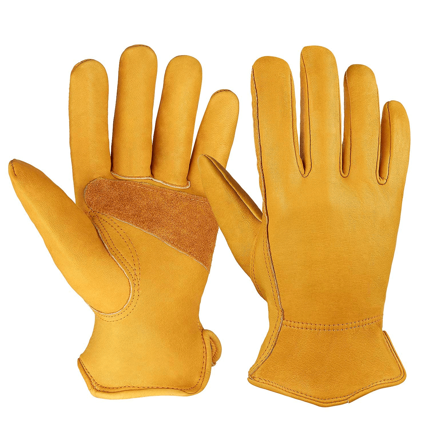 10 x Yellow Gripper Gloves Criss-Cross Rubber Coat Construction & General Use