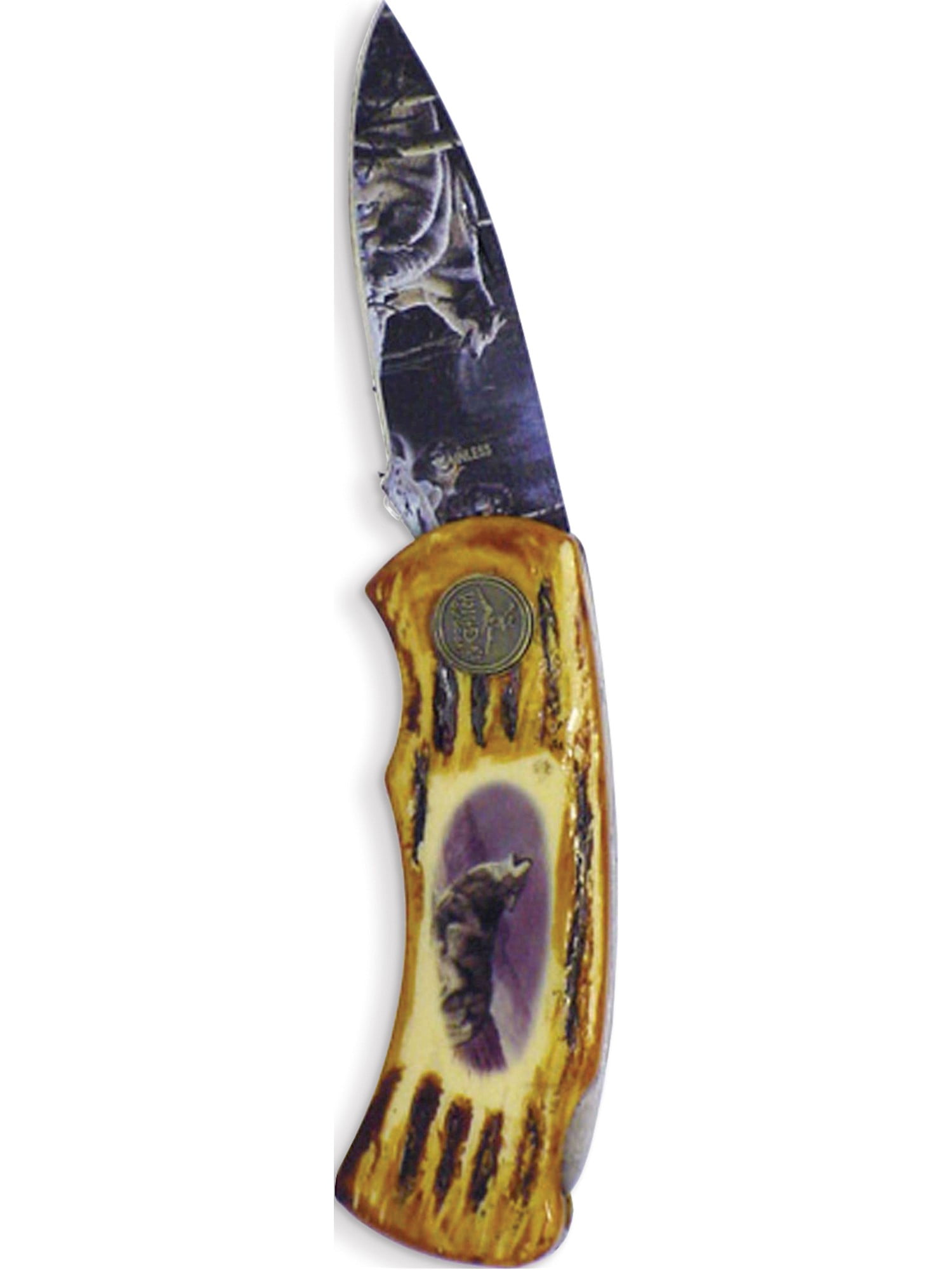 Wolf Wild Outdoors Wood Grain Knife (4.5x1.25mm) Walmart Canada