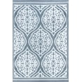 thumbnail image 3 of 5x7 Waterproof, Reversible Plastic Straw Outdoor Rugs for Patios | Also for Camping, RV, Deck, Porch, Balcony, Camp, Patio | Gray, Damask | Size: 5' x 6'11'', 3 of 7