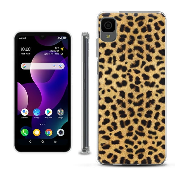 Slim-Fit Gel TPU Phone Case for TCL 30Z / 30 Z / 30 LE, by OneToughShield ® - Cheetah Gold/Black