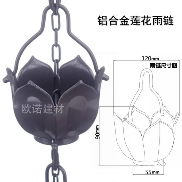 Miangastore Rain Water Catcher Aluminum Alloy Rain Water Chain For Courtyard Easy To Install Rain Chain Decorative Rain Chain Gutter Rain Catcher Chain Hanging Decor