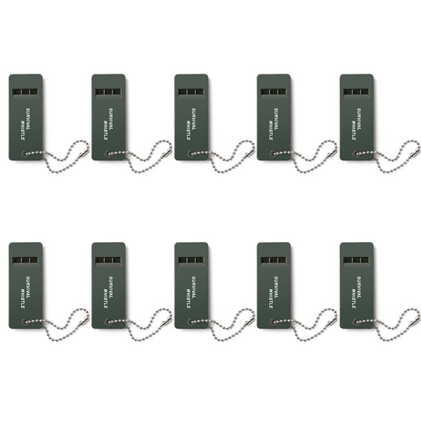 Silbato de supervivencia para acampar al aire libre herramienta EDC portátil Ehuebsd multifuncional de frecuencia silbato de emergencia para sismo 10 piezas