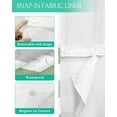 thumbnail image 3 of No Hook Shower Curtain with Snap in Liner, Geometric Sage Green and Gray Stripes Hotel Shower Curtains for Bathroom, Washable Shower Curtain Liner Set with Mesh Top Window, 48"x72", 3 of 6