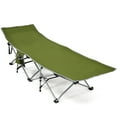 thumbnail image 1 of Costway Cama plegable para acampar, resistente, para exteriores, con bolsillo lateral de almacenamiento, color verde, 1 of 4