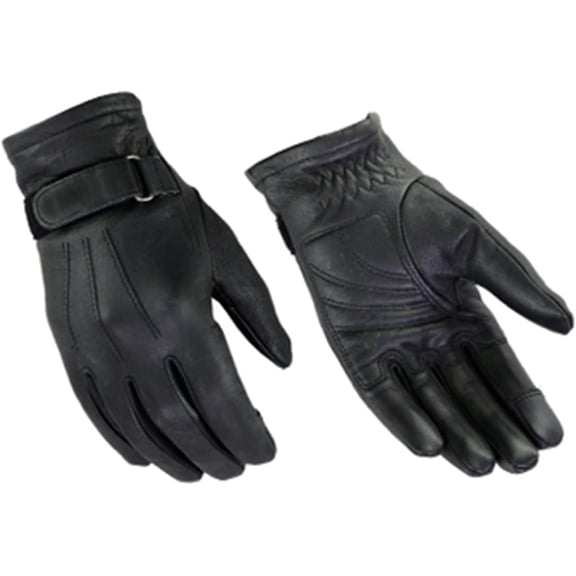 Daniel Smart Women’s Leather Gloves – Goat Leather Protective Motorcycle Gloves with Padded Palm & hook-and-loop wrist strap.