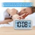 thumbnail image 3 of Night Light Digital Alarm Clock Battery Operated with Indoor Temperature, Desk Small (White), 3 of 4