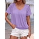 thumbnail image 4 of Camisetas Casuales de Verano para Mujer, Camisetas de Corta con Cuello en V, Color , Talla M, 4 of 7