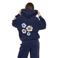 thumbnail image 3 of Forever 21 Women’s Zip Up Hoodie with Floral Patches, Relaxed Fit Hooded Sweatshirt with Front Pockets for Casual Everyday Layering, XS-XL, 3 of 6