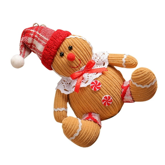 HONMEET Gingerbread Man Hanging Ornament Light Brown Polyester Foam Christmas Decor