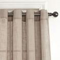 thumbnail image 2 of 2 Piece Linen Texture Grommet Top Privacy Semi Sheer Curtain Panel Drape Set (63" Long, Taupe), 2 of 4