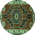 thumbnail image 1 of Ahgly Company Machine Washable Indoor Round Persian Turquoise Blue Traditional Area Rugs, 8' Round, 1 of 4