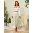 thumbnail image 3 of Women's Chiffon Elastic High Waist Pleated A-Line Flared Maxi Skirts, 3 of 5