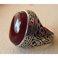 thumbnail image 2 of Red Onyx Mens Ring, Natural Red Onyx Gents Ring, December, Silver Jewelry, 925 Silver Ring, Birthday Gift, Heavy Mens Ring, Arabic Design, Ottoman Style Ring, Christmas, Turkey Mens Signet Ring, 2 of 6