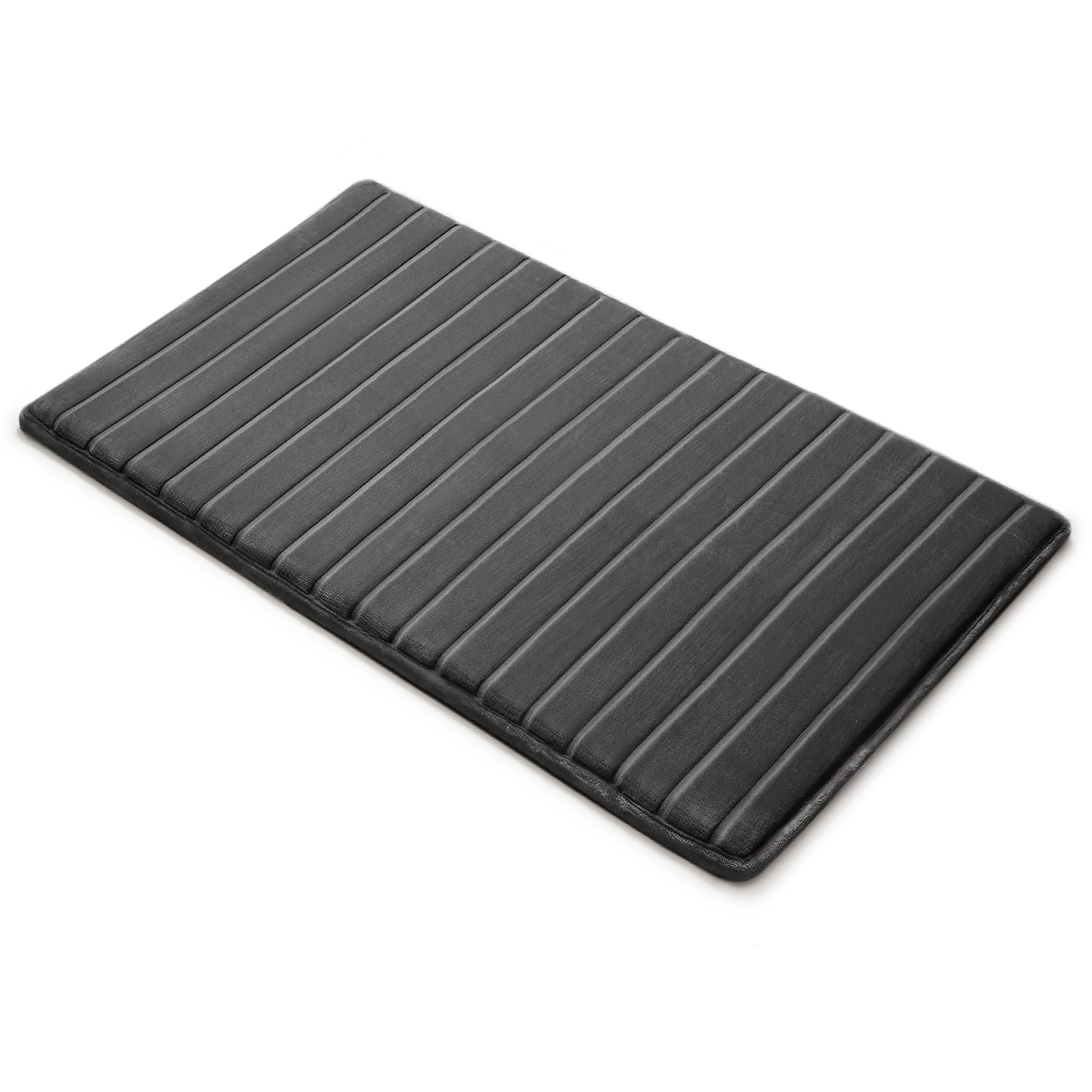 Microdry Modern Memory Foam Bath Mat, 21 "x 34", Dark Gray