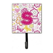 Carolines Treasures CJ2005-SSH4 Letter S Flowers And Butterflies Pink Leash & Key Holder