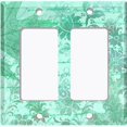 thumbnail image 6 of Metal Light Switch Plate Outlet Cover (Teal Leaf Letter Damask LET010), 6 of 13