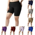 thumbnail image 4 of BLOCLOALO Women Bottoms Plus Size Shorts Yoga Shorts Plus Size Lightweight Biker Shorts Workout Leggings Shorts 2025 Slip Shorts for Under Dresses Stretch Shorts Elastic Waist Shorts Black L, 4 of 9