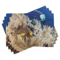 thumbnail image 1 of Ambesonne Underwater Fish Place Mats Set of 4, Ocean Nautical, Standard Size, Blue Cream, 1 of 6