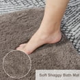 thumbnail image 4 of PiccoCasa Luxury Soft Plush Shaggy Thick Microfiber Bath Mat Floor Mat Non-slip Rubber Back Brown 16" x 24", 4 of 7