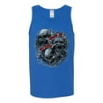 thumbnail image 2 of Wild Bobby, God Is My Judge Smokey Gray Skull Dark Pop Culture Mens Graphic Tank Top, Royal, Medium, 2 of 3