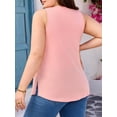 thumbnail image 3 of Beautyin Plus Size Tank Tops for Women Removable Bras Pleated Tops Square Neck Split Side Camisole, 3 of 7