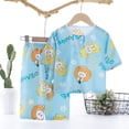 thumbnail image 2 of Xudanell Girls Pajamas Summer Short Sets Mermaid Sleepwear Cotton Toddler Pjs Clothes (4-5 Years,Sky Blue), 2 of 4